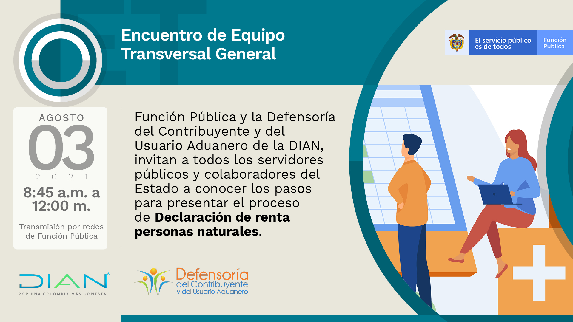 Imagen del Encuentro del  Equipo Transversal General: Declaración de renta