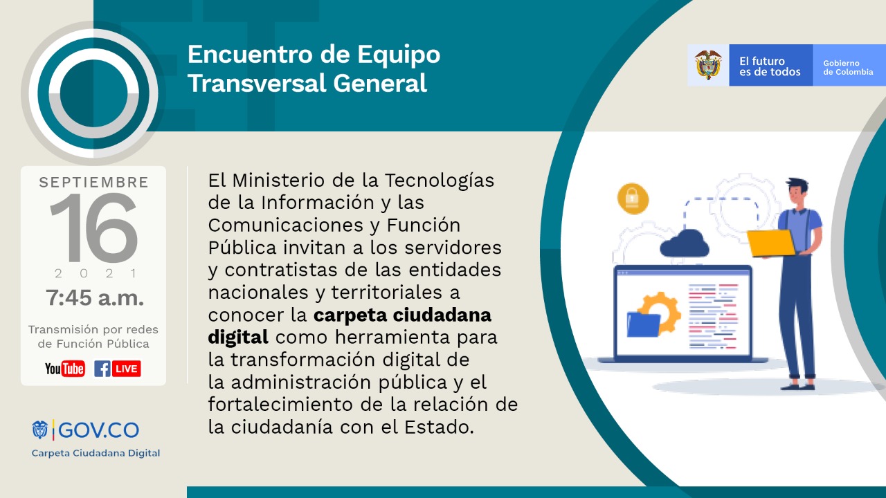 Imagen del Encuentro del  Equipo Transversal General: Carpeta Ciudadana Digital