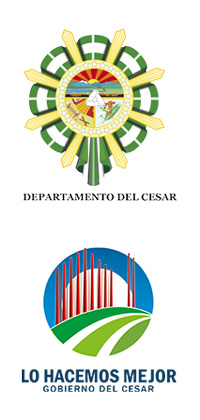 Escudo y Logo de la Gobernación del Cesar - disposición vertical