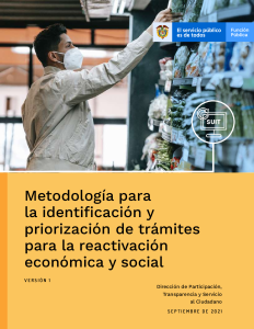 Metodología para la identificación y priorización de trámites para la reactivación económica y social