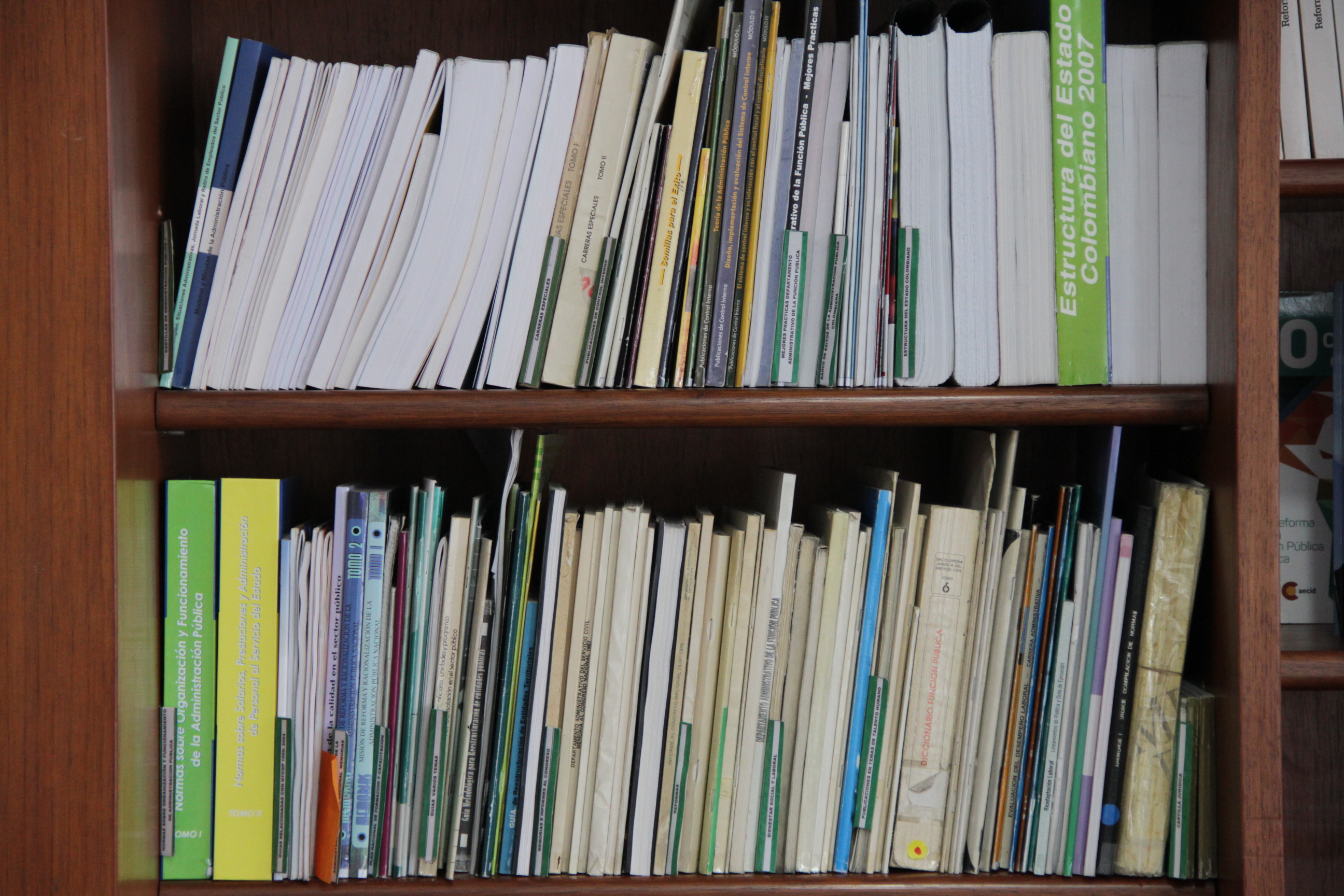 Libros en un estante