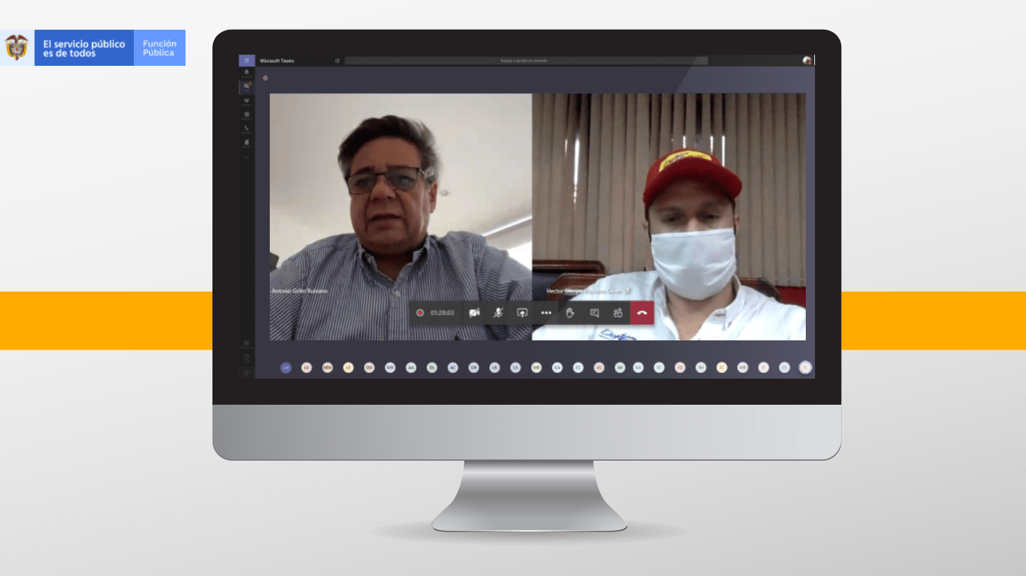 Pantallazo de la reunión virtual