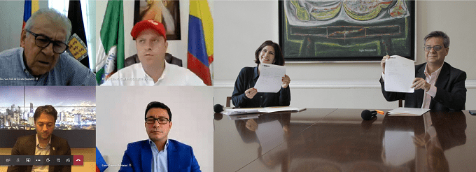 Captura de pantalla dela reunión de firma.