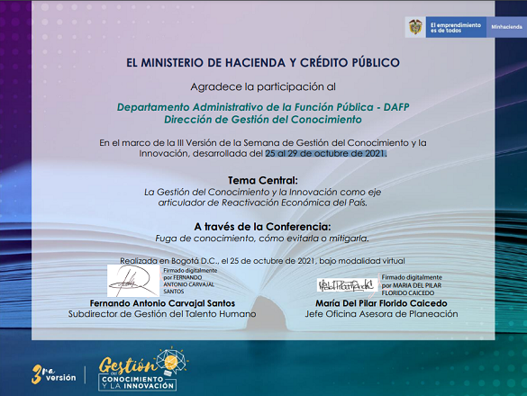 Un diploma del Ministerio de Hacienda a Función Pública 
