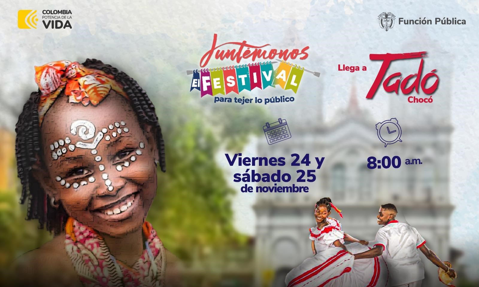 Afiche del Festival Juntémonos con una niña afro 