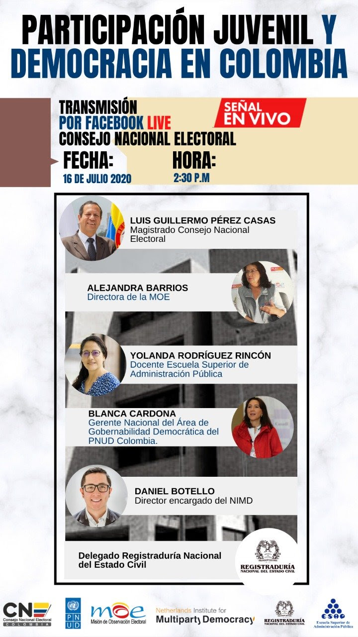 Invitación conferencia Participación Juvenil y democracia en Colombia