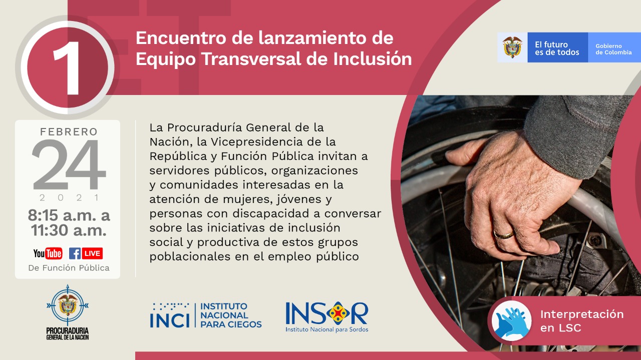 Invitación al Encuentro de lanzamiento del Equipo Transversal de Inclusión