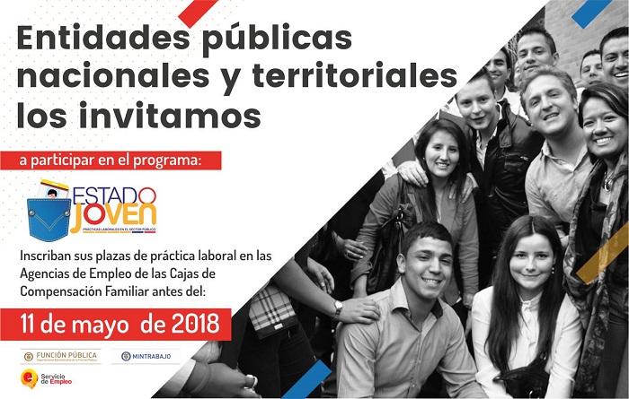 Función Pública y El Ministerio de Trabajo han iniciado el proceso de inscripción de plazas que las entidades públicas dispongan para que jóvenes pasantes lleven a cabo sus prácticas laborales, en el marco del programa Estado Joven.